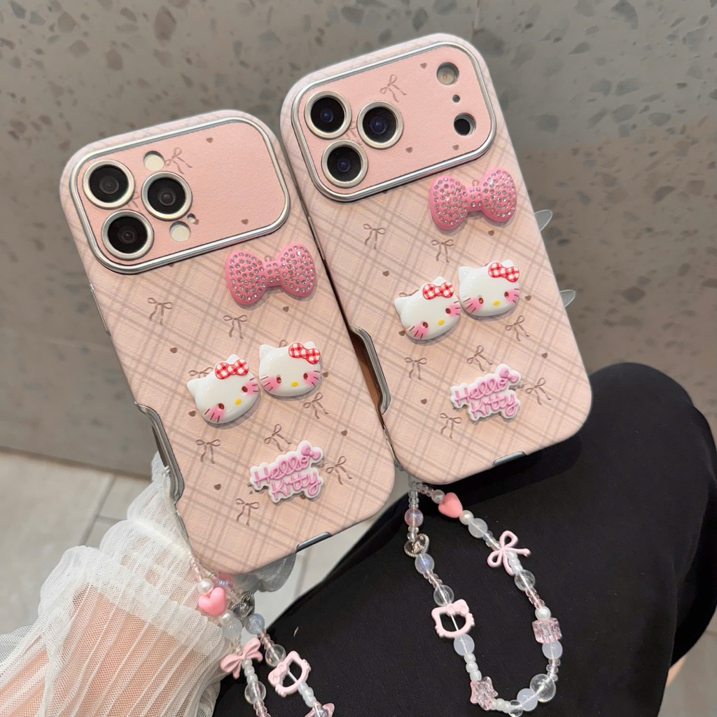 Ốp Iphone Giả 17Promax Mèo Hello Kitty Nơ Đá Bling| Nắng Case