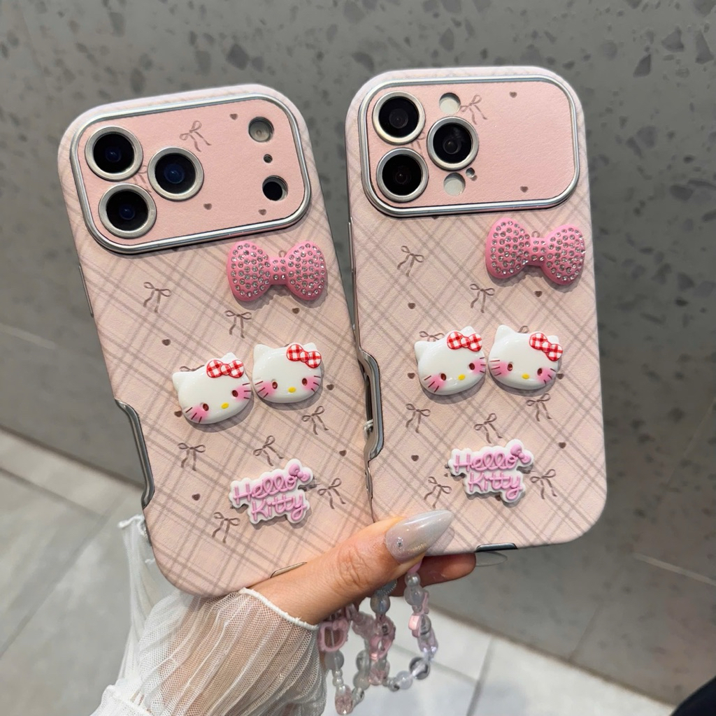 Ốp Iphone Giả 17Promax Mèo Hello Kitty Nơ Đá Bling| Nắng Case