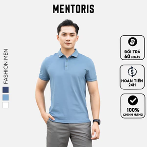 Áo Polo Nam Cao Cấp MENTORIS, Vải Coolmax Cá Sấu Co Giãn Thoáng Mát, Thiết Kế Lịch Lãm MPS208R