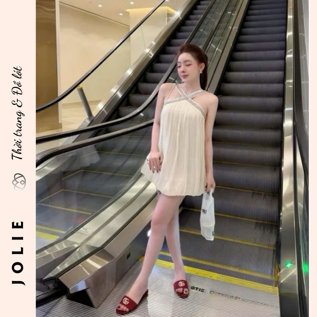 áy yếm dáng suông dập ly đính đá sang trọng