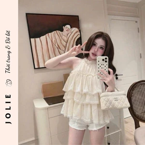 Áo yếm tầng phối ren dáng xòe tiểu thư - Jolie