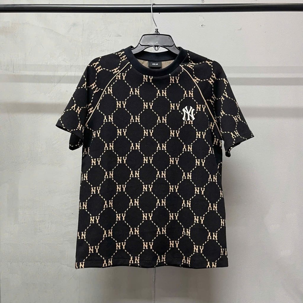 [Xả kho thanh lý] Áo thun unisex cổ tròn MLB Jacquard Dia Monogram Đen chính hãng - 3ATSM0144-50BKS