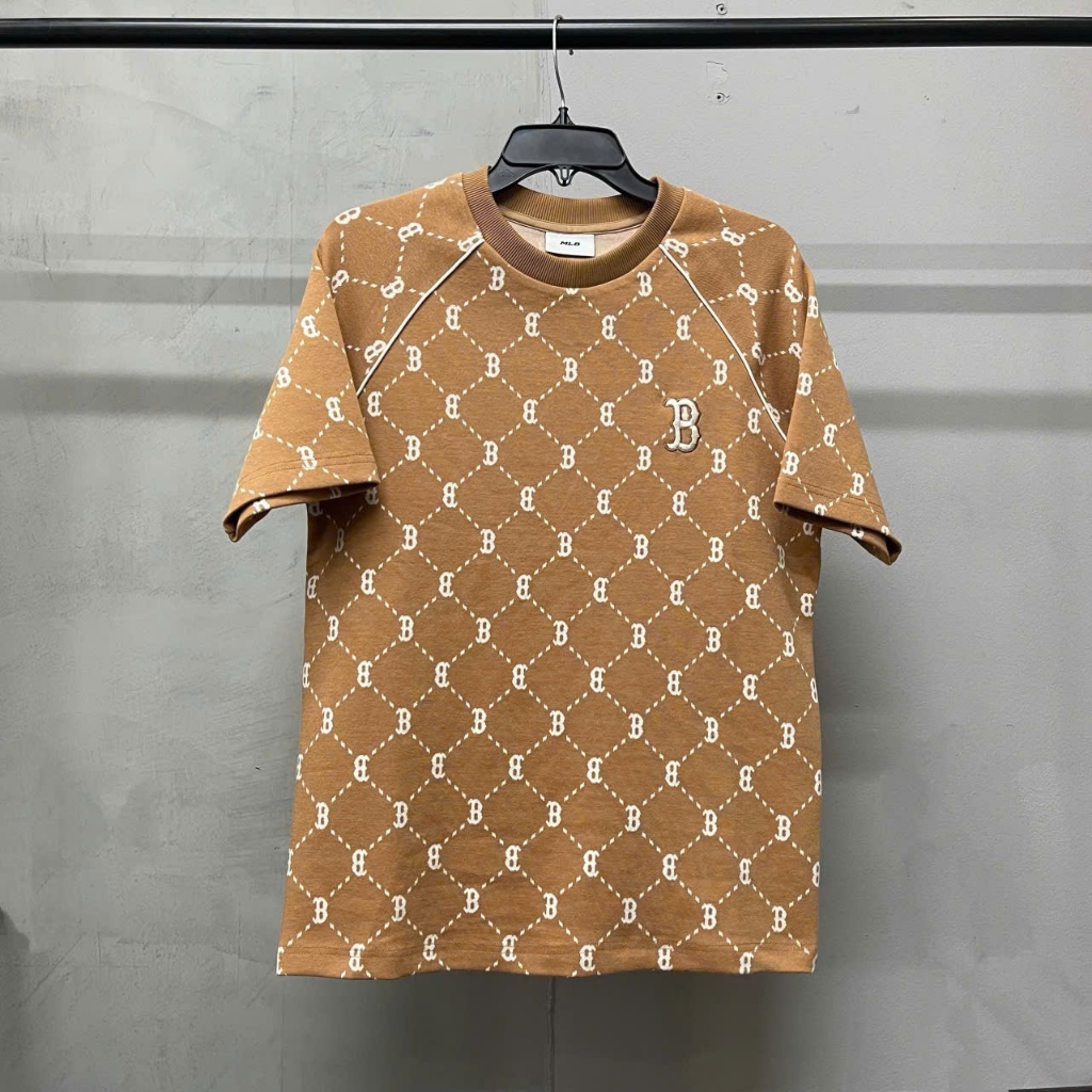 [Xả kho thanh lý] Áo thun unisex cổ tròn MLB Jacquard Dia Monogram Đen chính hãng - 3ATSM0144-50BKS