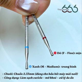 Đầu Mài Kim Cương Da Khô Mở Khóe Làm Sạch Thông Số F Và M | Siêu Êm Siêu Mịn Siêu Bền  – Đầu Mài Da Ẩn Thegioinail666