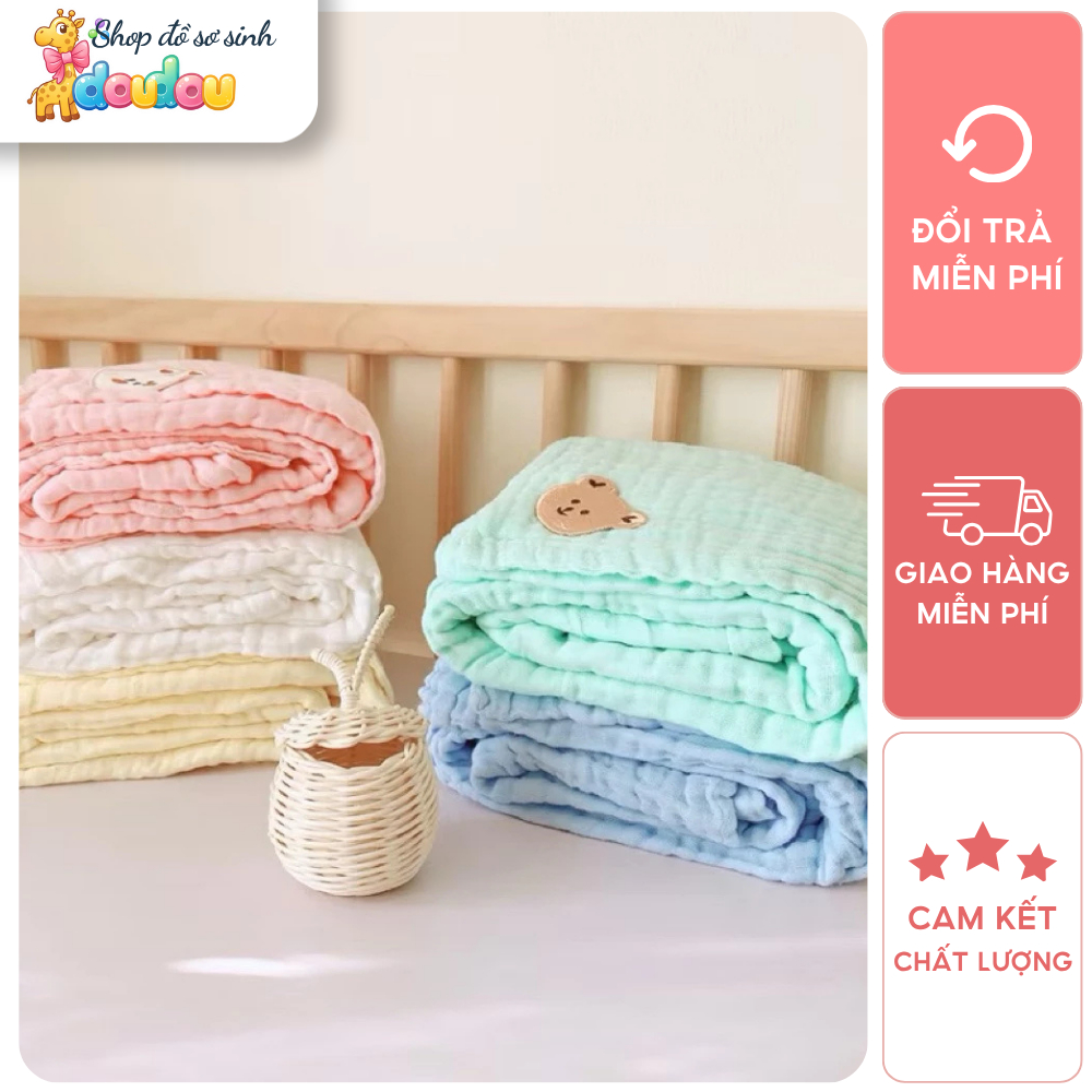 Khăn Tắm Nhăn Monona 6 Lớp Organic 100x110cm Cho Bé DouDou A02