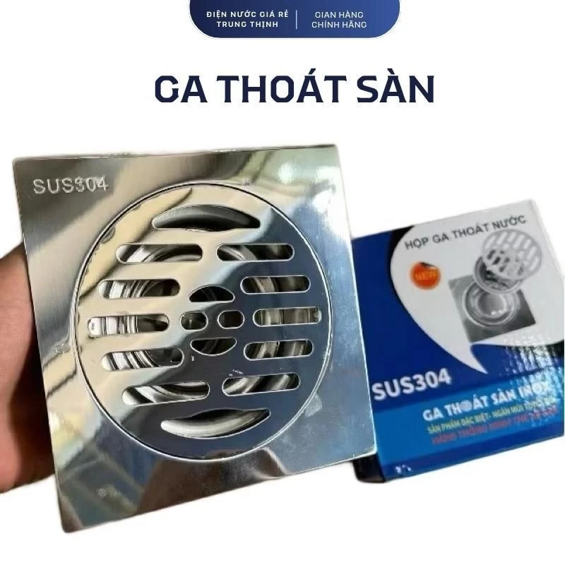 Ga Thoát Sàn Chống Mùi Inox CAO CẤP 304 Chống Han Rỉ Ngăn Mùi Tuyệt Đối Thoát Nước Nhanh Tránh Tắc Nghẽn