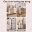 STON Tủ Đựng Đồ Dùng Bếp Tủ Đựng Gia Vị Tủ Khe Hẹp Có Bánh Xe Tận Dụng Không Gian Bếp Năng Cửa Lật Trong Suốt