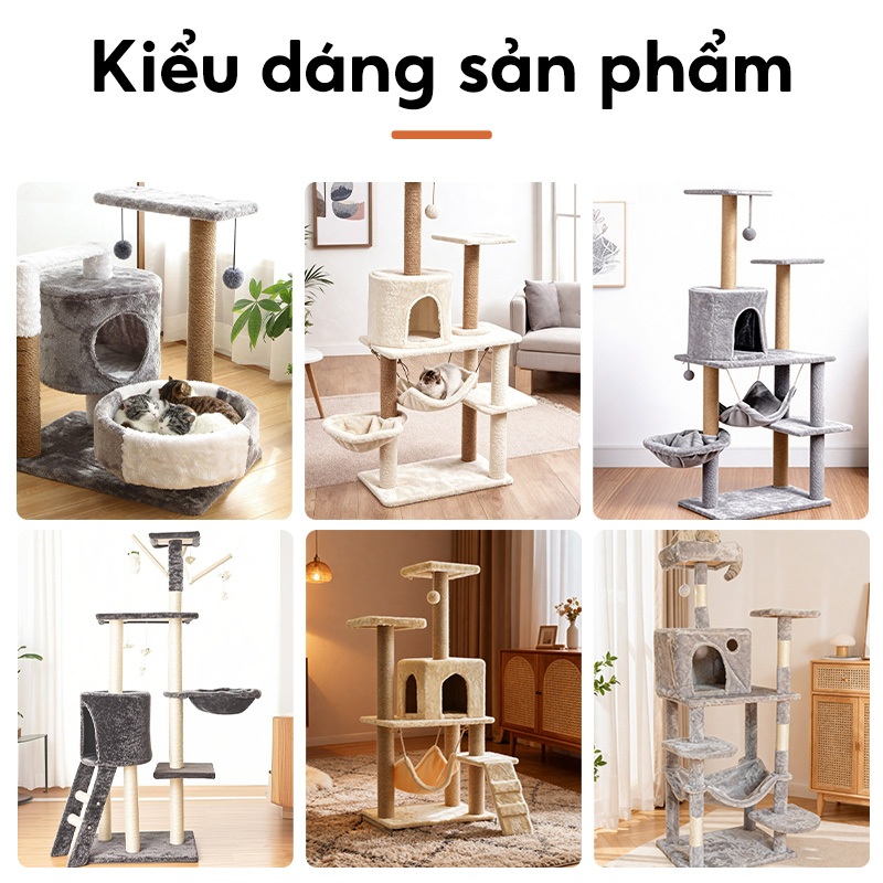 Khung leo trèo cho mèo, giường cho mèo, cây leo cho mèo, dễ lắp ráp, phù hợp cho 1-2 con mèo.