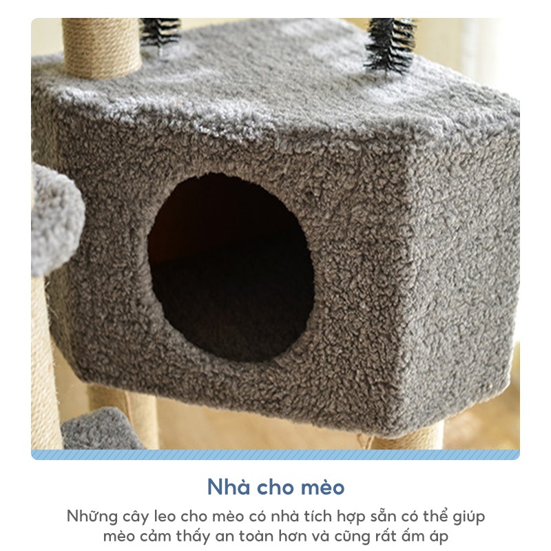 Khung leo trèo cho mèo, giường cho mèo, cây leo cho mèo, dễ lắp ráp, phù hợp cho 1-2 con mèo.