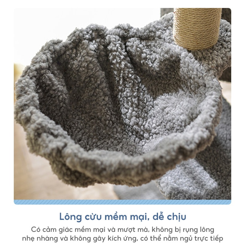 Khung leo trèo cho mèo, giường cho mèo, cây leo cho mèo, dễ lắp ráp, phù hợp cho 1-2 con mèo.