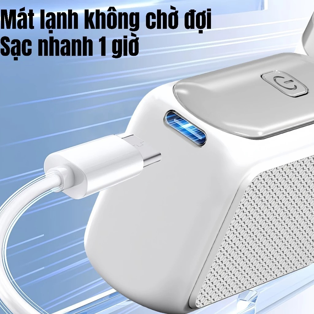 Quạt cầm tay mini QX88, quạt tích điện di động có thể sạc lại pin gió mạnh tốc độ turbo phản lực, màn hình hiển thị pin.