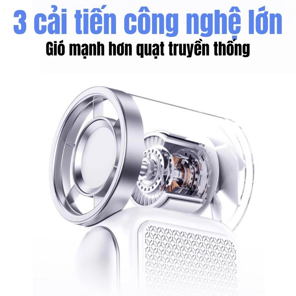 Quạt cầm tay mini QX88, quạt tích điện di động có thể sạc lại pin gió mạnh tốc độ turbo phản lực, màn hình hiển thị pin.