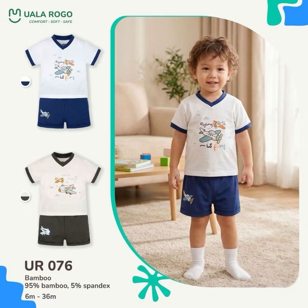 (6,5-16kg, 6-36M) Bộ Cộc Tay Uala Hoạ Tiết Đáng Yêu Cho Bé Trai UR053 UR063 UR052 UR065 UR074 UR076 UR517 UR078 UR080