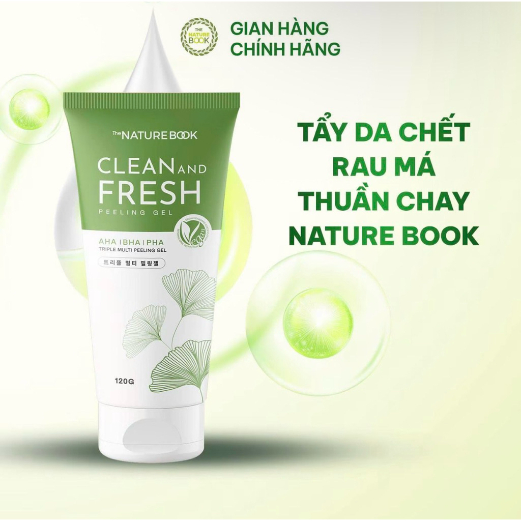 Gel Tẩy Da Dưỡng Ẩm Sáng Da Chiết Xuất Từ Rau Má The Nature Book Nhập Khẩu Chính Hãng Hàn Quốc 150g