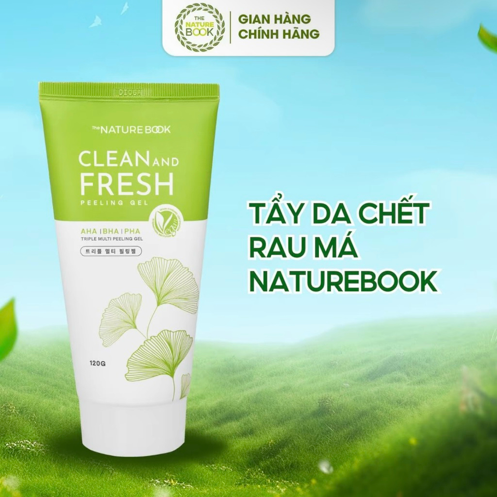 Gel Tẩy Da Dưỡng Ẩm Sáng Da Chiết Xuất Từ Rau Má The Nature Book Nhập Khẩu Chính Hãng Hàn Quốc 150g