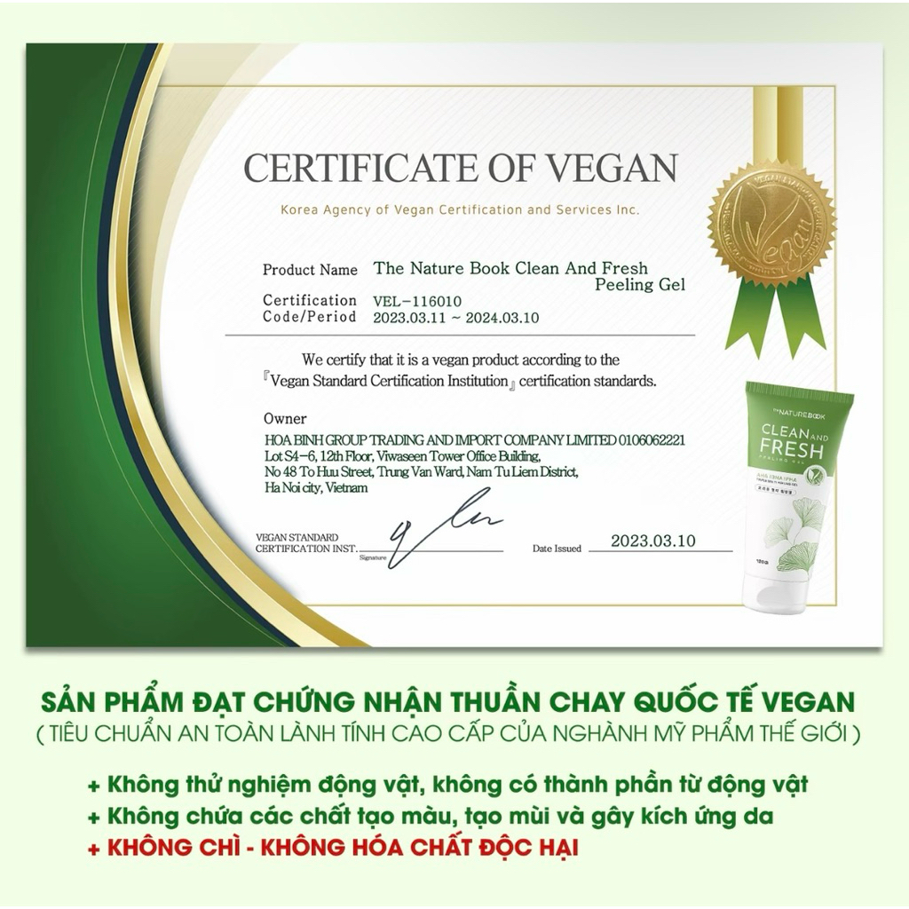 Gel Tẩy Da Dưỡng Ẩm Sáng Da Chiết Xuất Từ Rau Má The Nature Book Nhập Khẩu Chính Hãng Hàn Quốc 150g