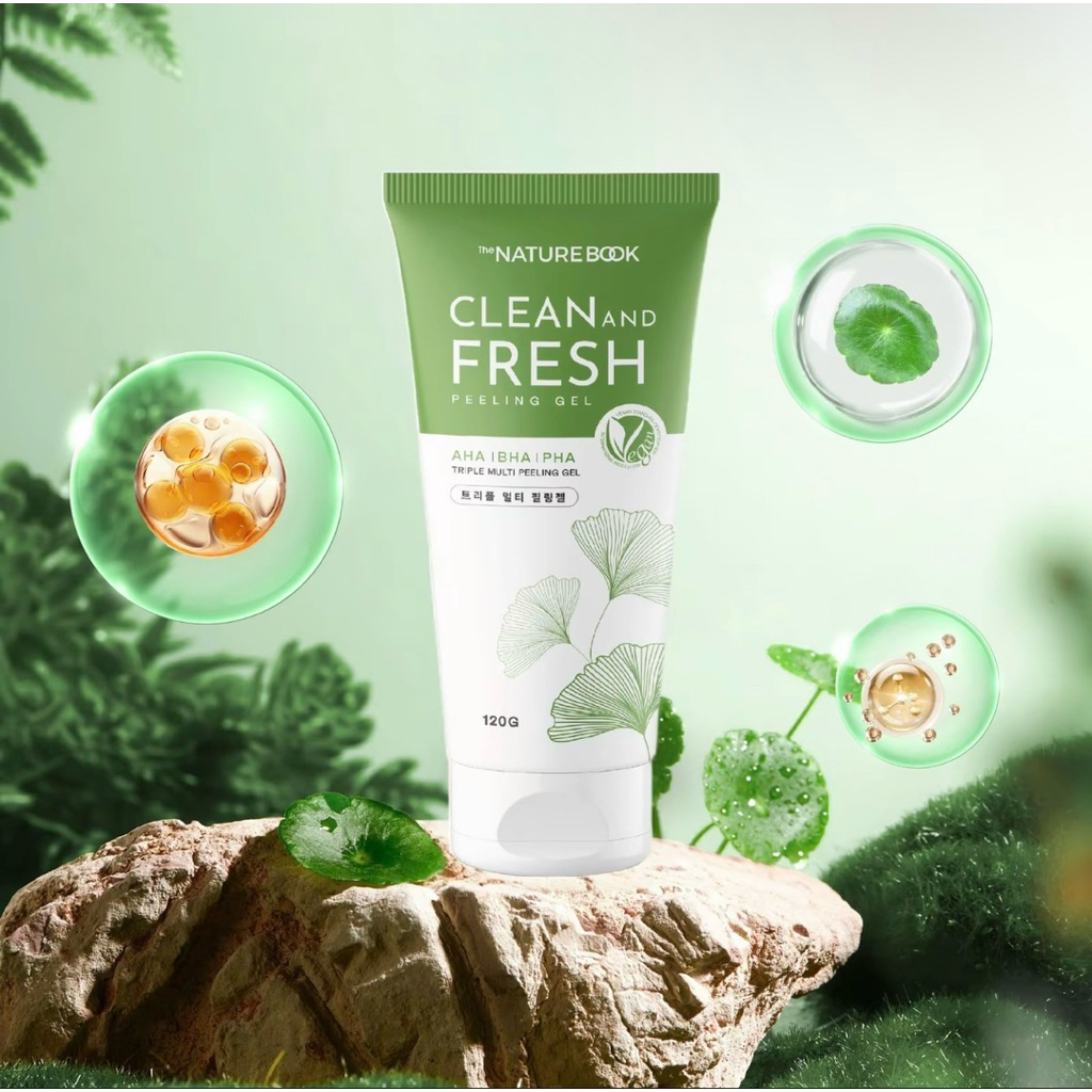 Gel Tẩy Da Dưỡng Ẩm Sáng Da Chiết Xuất Từ Rau Má The Nature Book Nhập Khẩu Chính Hãng Hàn Quốc 150g