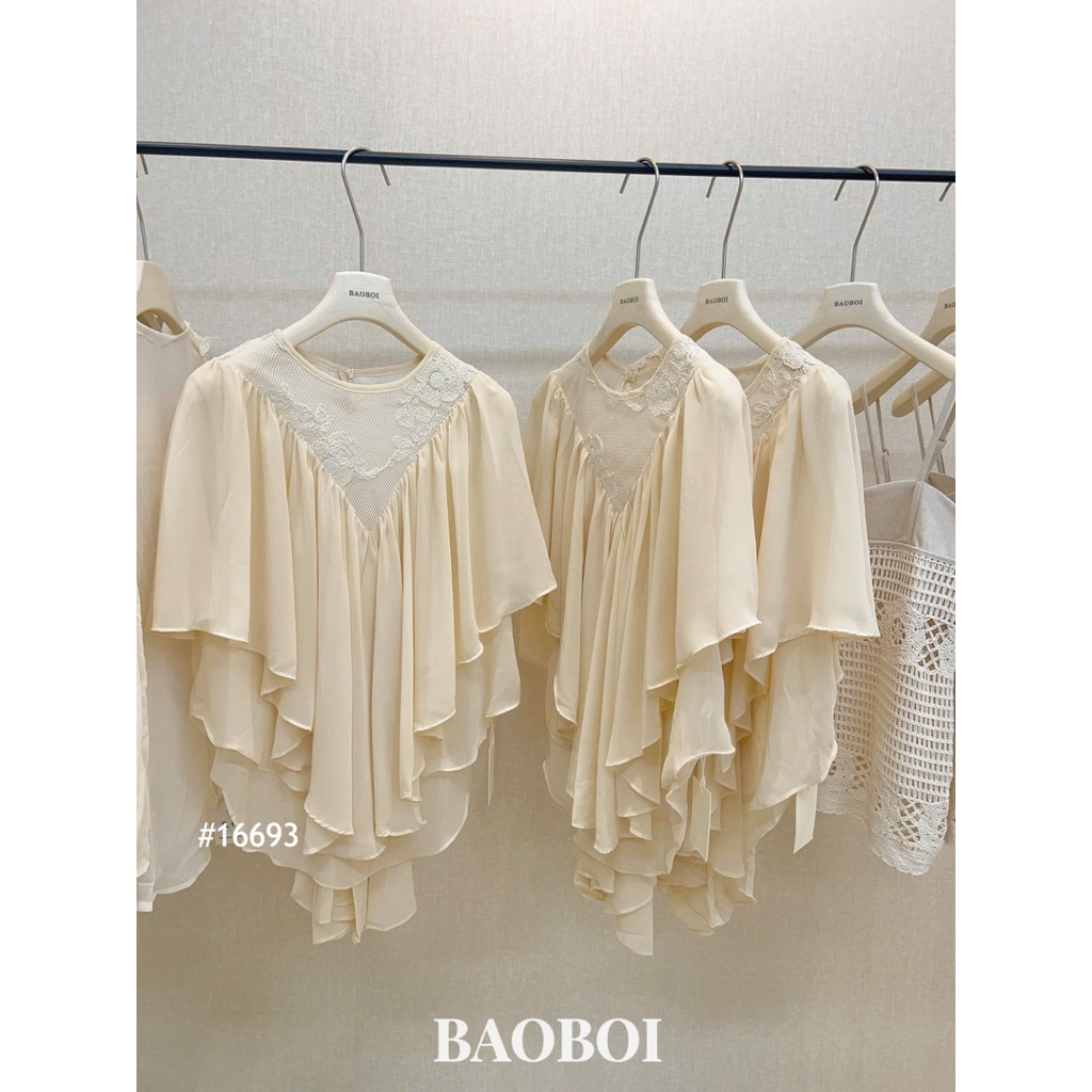 Áo voan blouse vintage lên dáng mix match siuu thơ hot hit