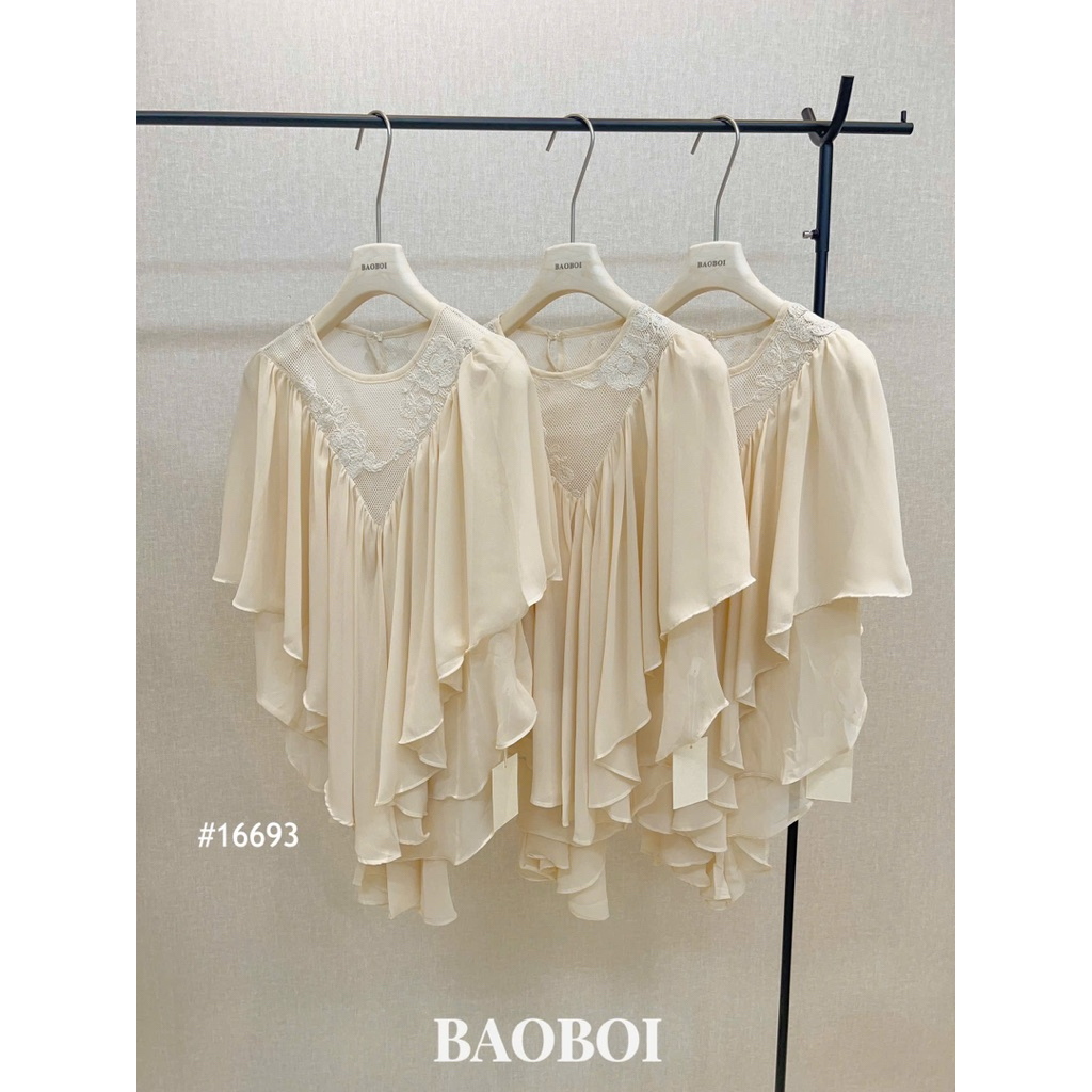 Áo voan blouse vintage lên dáng mix match siuu thơ hot hit