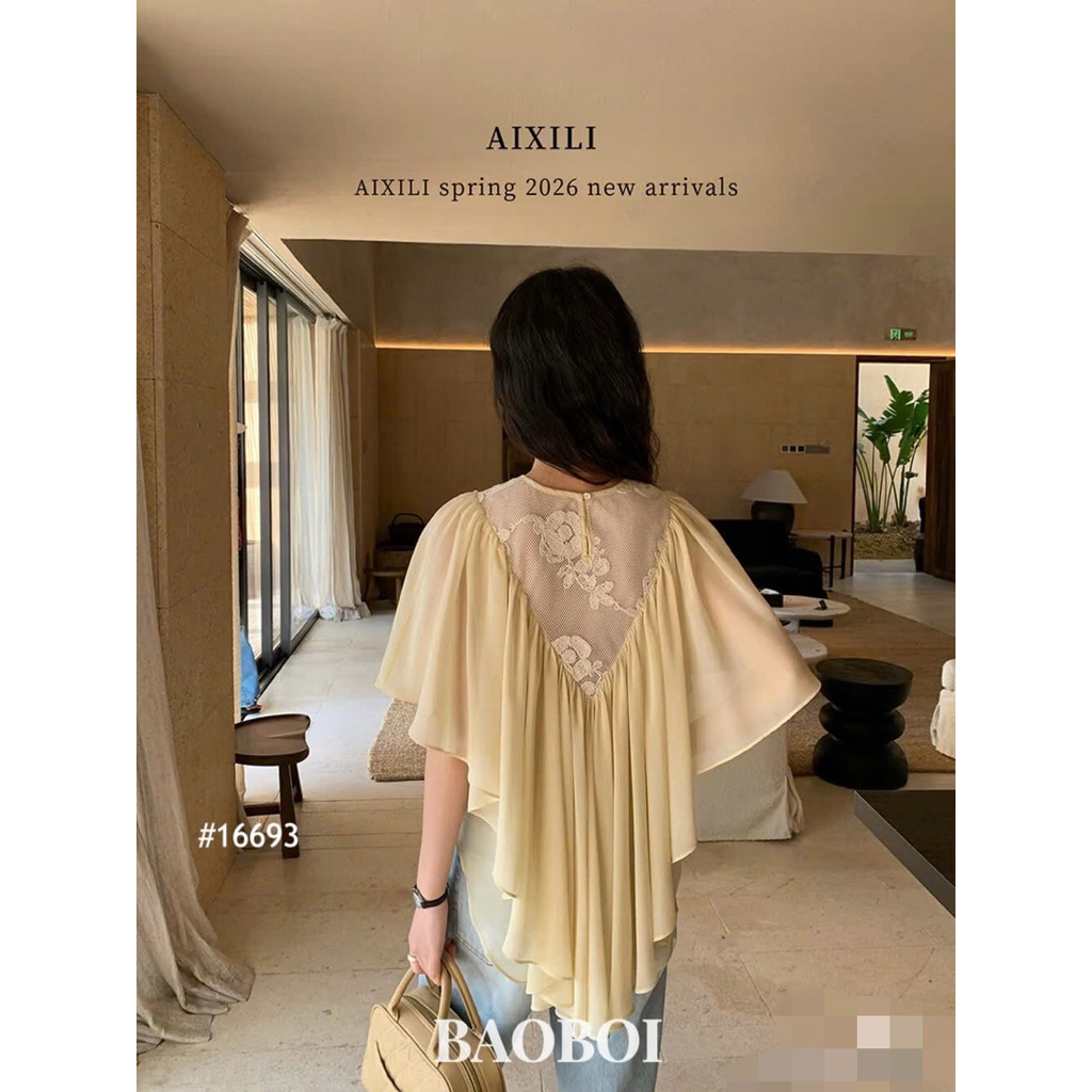 Áo voan blouse vintage lên dáng mix match siuu thơ hot hit