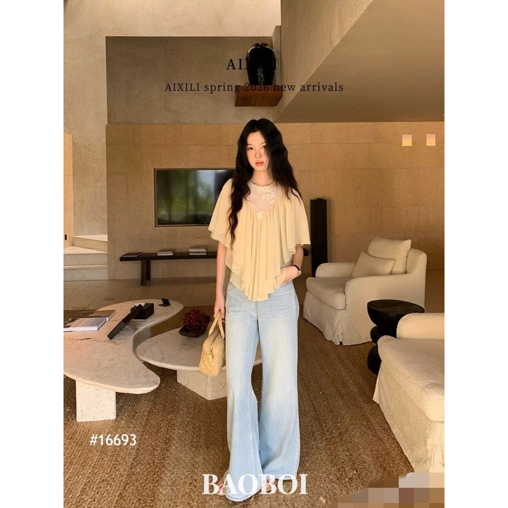 Áo voan blouse vintage lên dáng mix match siuu thơ hot hit