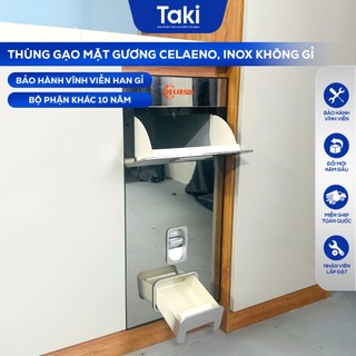 Thùng Gạo Tủ Bếp CELAENO CAO CẤP, Mặt Gương Cường Lực, Dung Tích 18kg, Bảo Hành Vĩnh Viễn