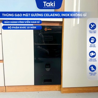 Thùng Gạo Tủ Bếp CELAENO CAO CẤP, Mặt Gương Cường Lực, Dung Tích 18kg, Bảo Hành Vĩnh Viễn