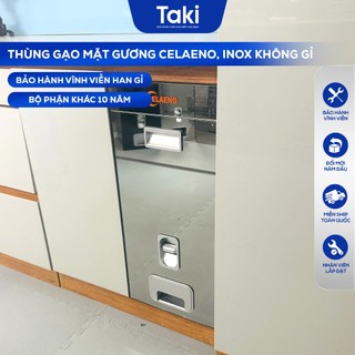 Thùng Gạo Tủ Bếp CELAENO CAO CẤP, Mặt Gương Cường Lực, Dung Tích 18kg, Bảo Hành Vĩnh Viễn