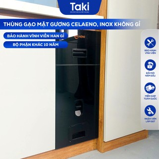 Thùng Gạo Tủ Bếp CELAENO CAO CẤP, Mặt Gương Cường Lực, Dung Tích 18kg, Bảo Hành Vĩnh Viễn