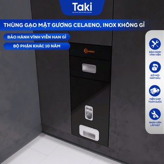 Thùng Gạo Tủ Bếp CELAENO CAO CẤP, Mặt Gương Cường Lực, Dung Tích 18kg, Bảo Hành Vĩnh Viễn