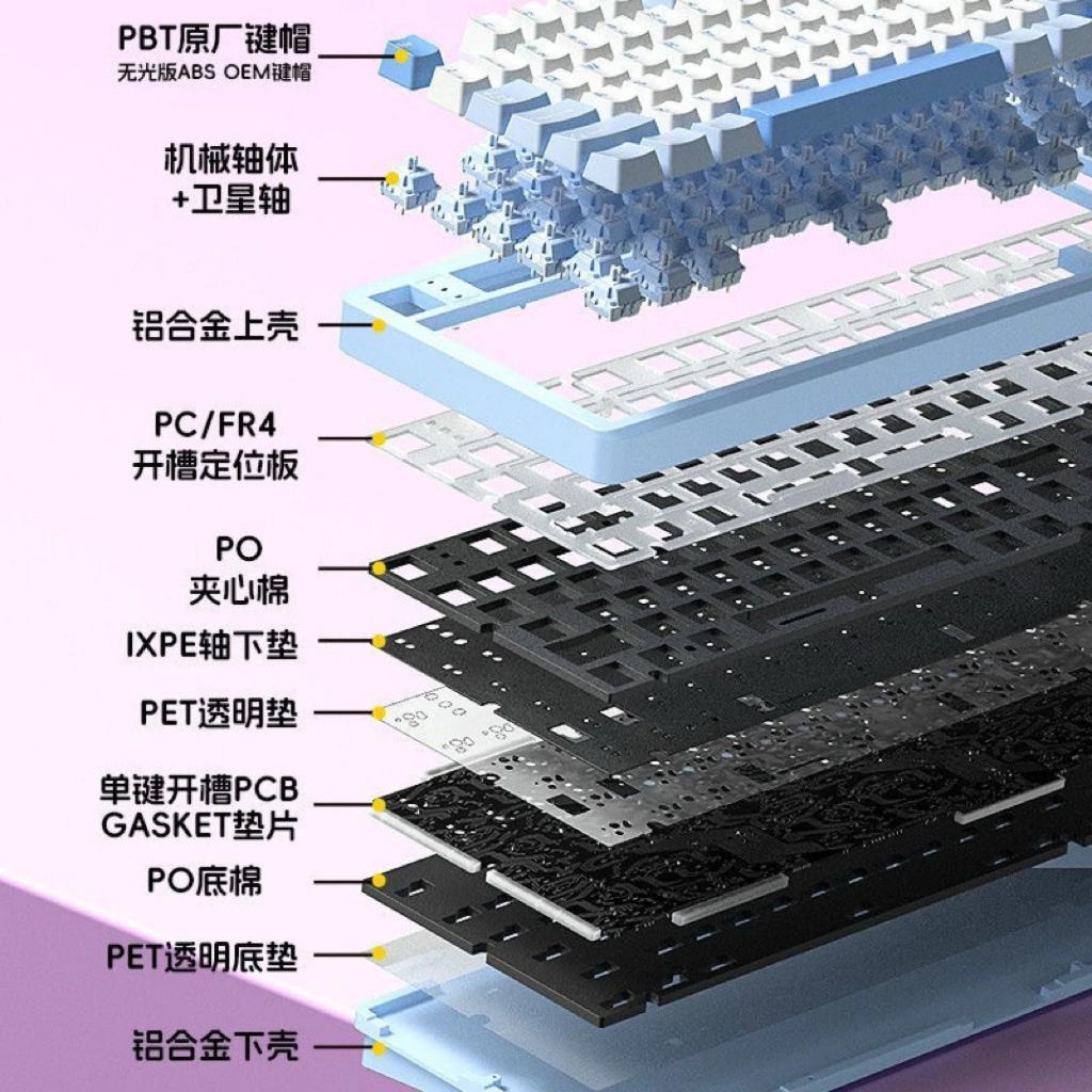Bàn phím cơ 98% Leobog HI98C Pro Nhôm CNC RGB 3 Mode Hotswap Pin 8000mAh