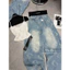 Quần jeans suông kitty mài bạc