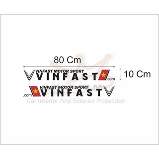 Decal Dán Xe VinFast Motor Sport 80x10cm – Tem Logo Thể Thao Cao Cấp ( cắt ghép dễ phù hợp xe tối màu)