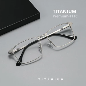 Gọng Kính Nam dáng chữ nhật Titanium cao cấp 𝐃𝐞𝐬𝐩𝐨𝐢𝐧𝐭𝐬 Thay Được Tròng Gọng chống oxy hóa