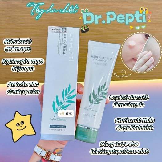 Tẩy Da Chết Mịn Dr.Pepti Herb Natural Peeling Gel Chiết Xuất 16 Thảo Dược 130ml -ThyLee