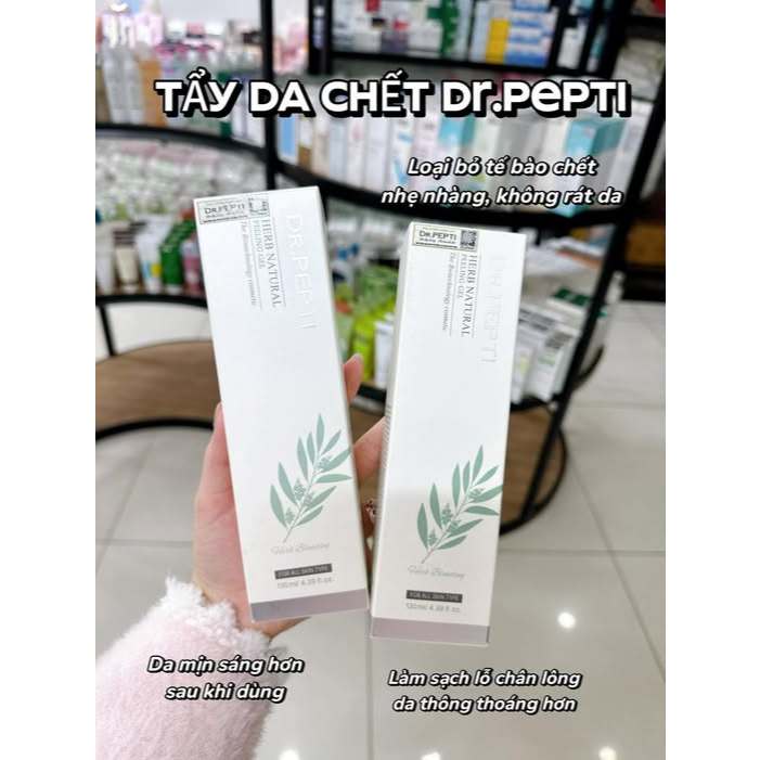 Tẩy Da Chết Mịn Dr.Pepti Herb Natural Peeling Gel Chiết Xuất 16 Thảo Dược 130ml -ThyLee