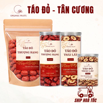 Táo Đỏ Tân Cương sấy khô; Táo đỏ tân cương size vừa (nguyên quả), Trà Táo Đỏ cắt lát sấy giòn