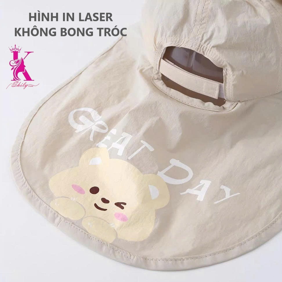 Mũ chống nắng trẻ em 2-6 tuổi Kèm Kính Đeo Thời Trang và Còi thổi Ngăn đến 99% Tia UV