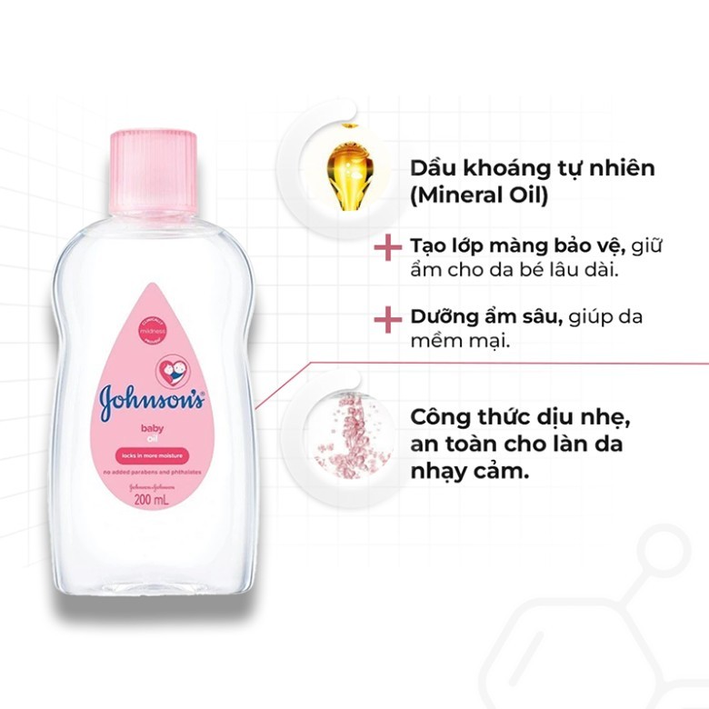 Dầu mát xa dưỡng ẩm cho bé Johnson's baby oil 50ml