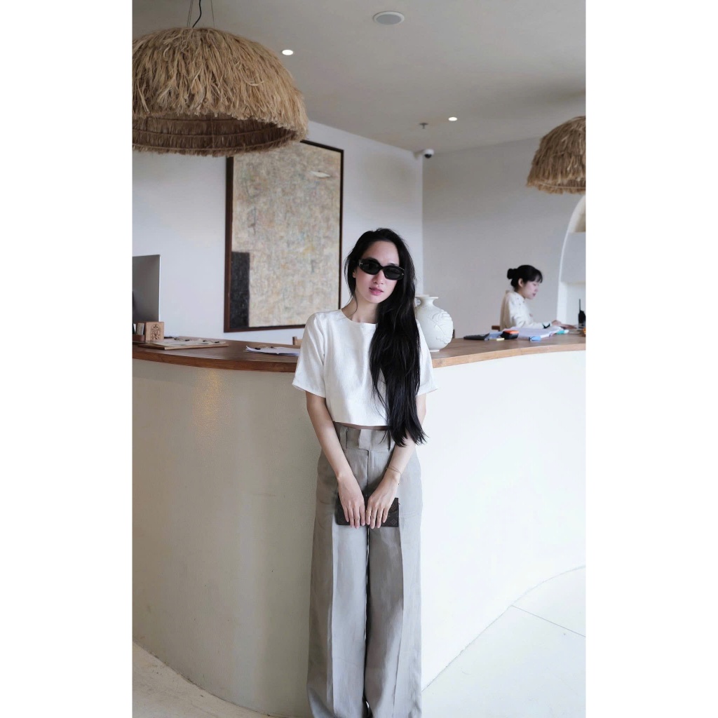 𝗥𝗼𝗺𝗲 𝗟𝗶𝗻𝗲𝗻  - Áo Linen cổ tròn
