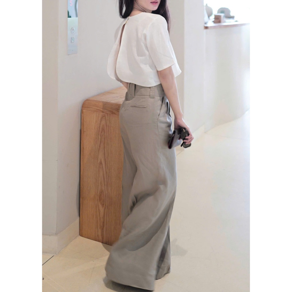 𝗥𝗼𝗺𝗲 𝗟𝗶𝗻𝗲𝗻  - Áo Linen cổ tròn