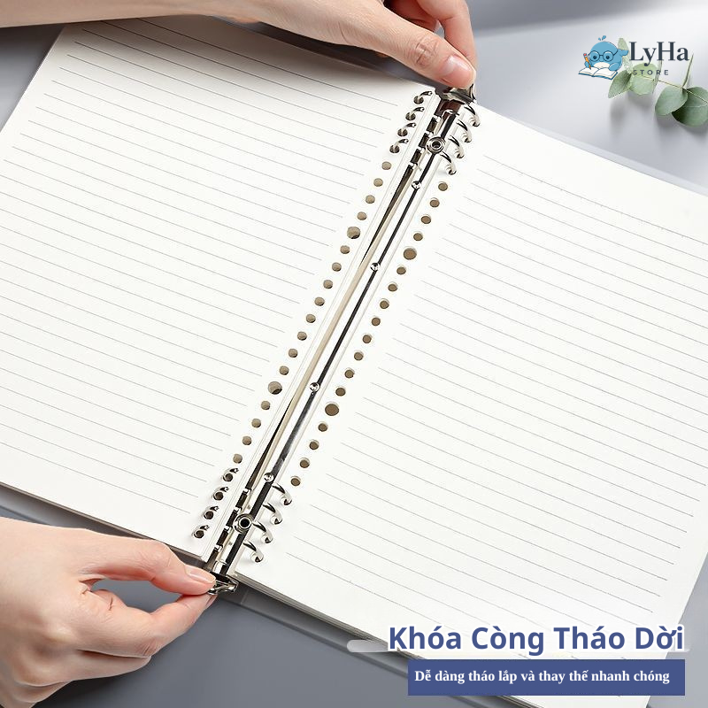 ( Tặng Sticker ) Sổ Còng Sắt Giấy Rời LyHa A4 A5 B5 Binder 120 Trang Giấy Dày 100gsm Tháo Mở Dễ Dàng Học Tập