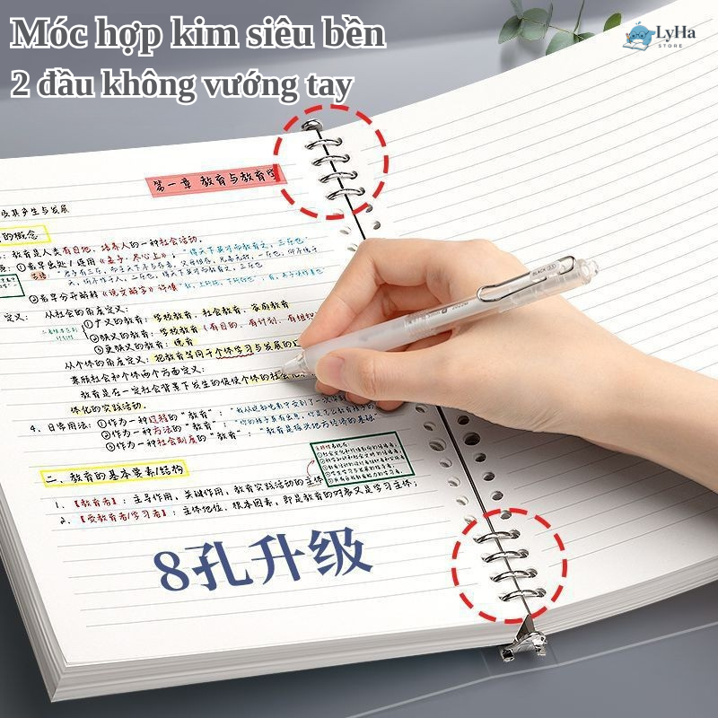 ( Tặng Sticker ) Sổ Còng Sắt Giấy Rời LyHa A4 A5 B5 Binder 120 Trang Giấy Dày 100gsm Tháo Mở Dễ Dàng Học Tập