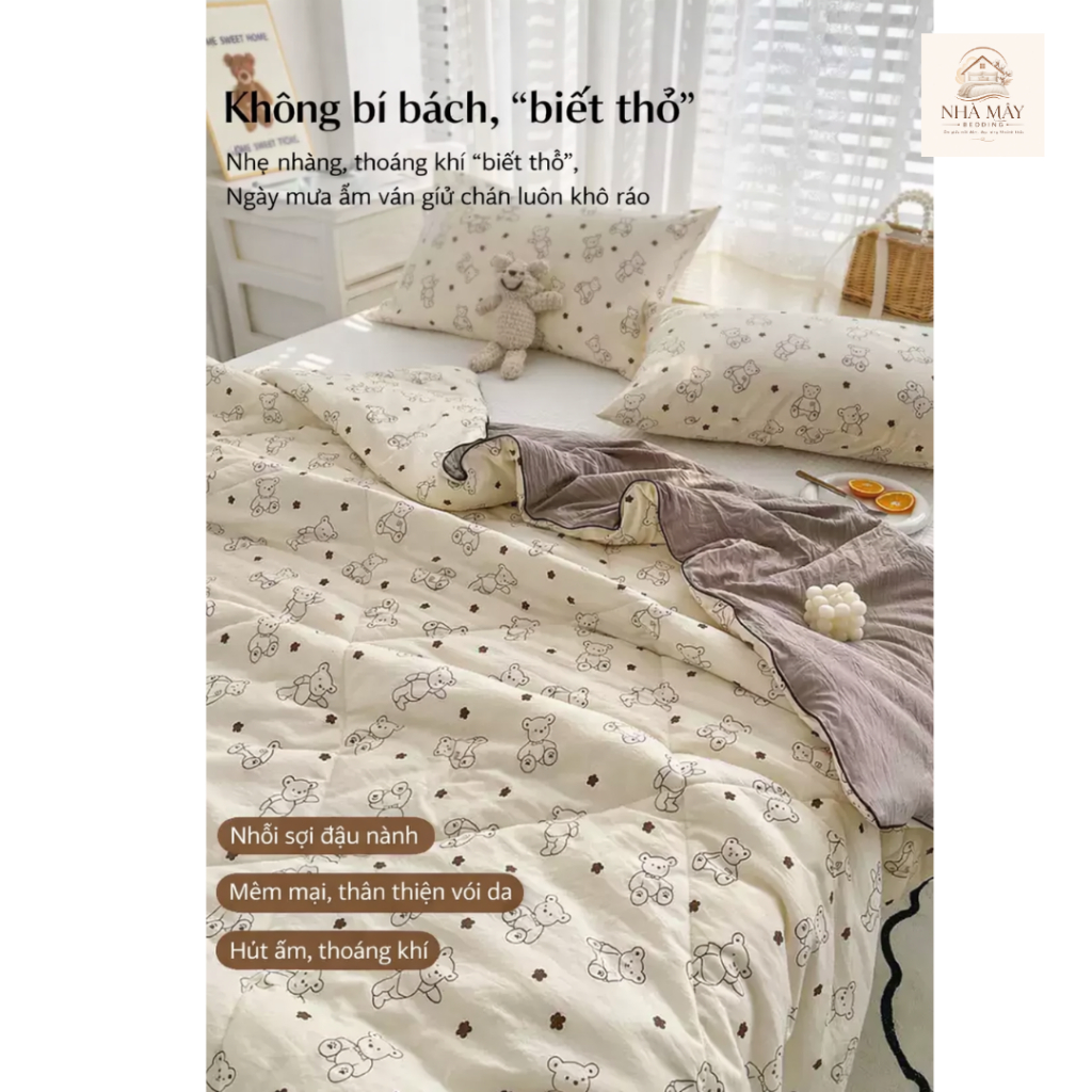 Chăn Cotton Đũi Hè Loại Đẹp, Chăn Hè Mềm Mịn Thoáng Mát Nhiều Mẫu - [1m8 x 2m] D7