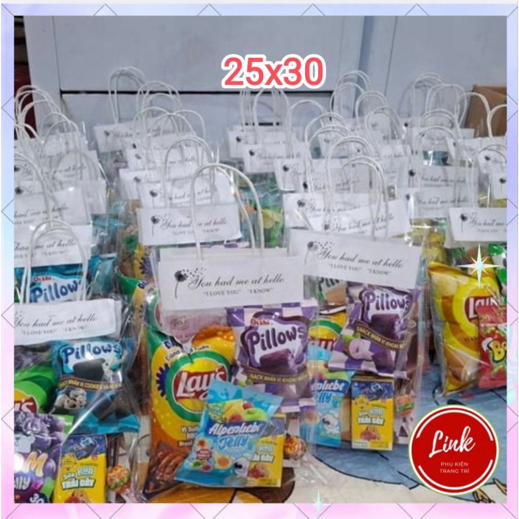 (Hoả tốc 100c) Túi đựng bánh kẹo, quà tặng. Kích thước 25x30cm