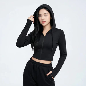 Áo Hoodie Zip Nữ Croptop Màu Đen Black Muse Hoodie Set – Tuyên ngôn của cô gái hiện đại