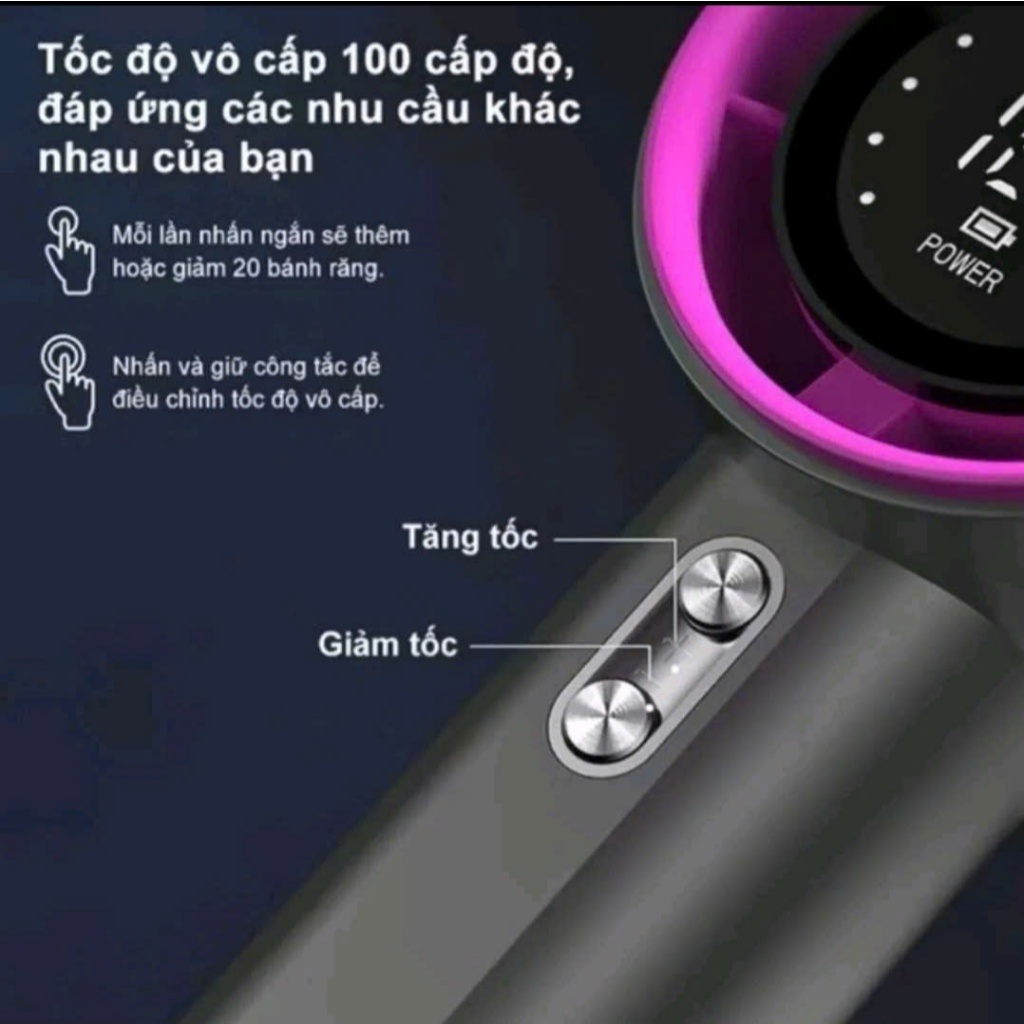 Quạt cầm tay mini tích điện gió mạnh 16000 vòng/phút có dây đeo 4000mAh, màn hình LED hiển thị, type-C