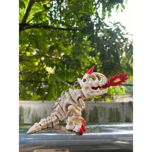 Móc Khóa Khủng Long T-Rex Phun Lửa 3D In Khớp Cử Động Độc Lạ Dễ Thương - in 3D Nhựa PLA An Toàn