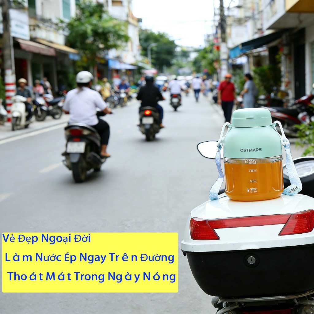 Máy Xay Sinh Tố Cầm Tay Máy Ép Trái Cây 1100ml Ép Đá Máy Làm Sữa Hạt Pin 2800mAh Sạc Xe Kèm Ống Hút