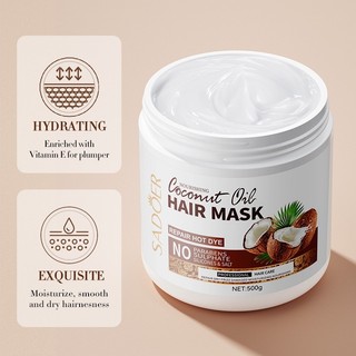 Mặt nạ tóc dừa SADOER – Dầu xả dưỡng sâu, làm mượt tức thì, tóc bóng khỏe tự nhiên
